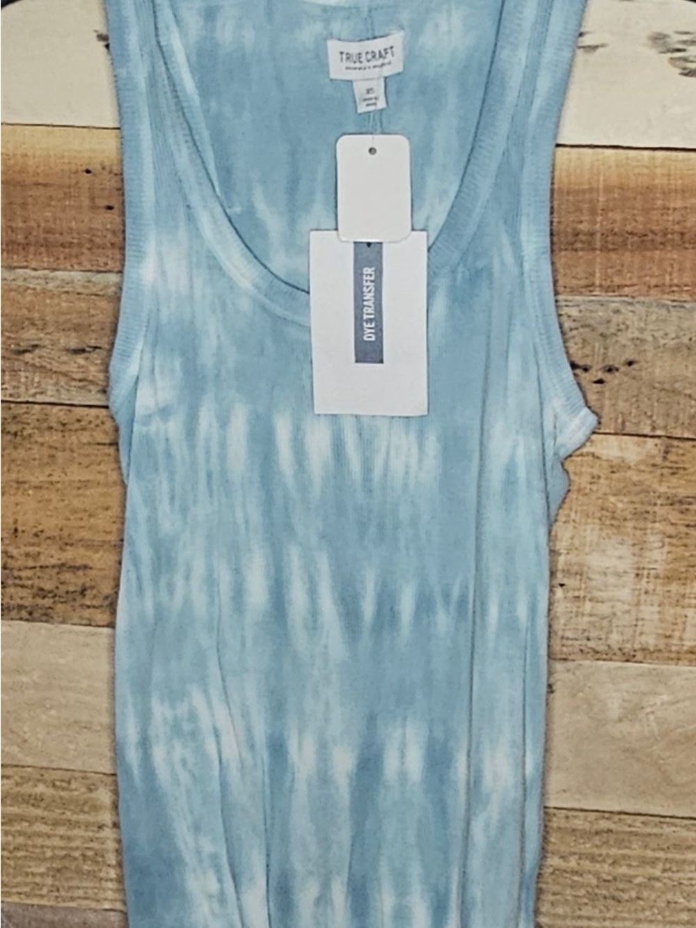 True Craft Blue Tie-Dye Scoop Neck Tank Top